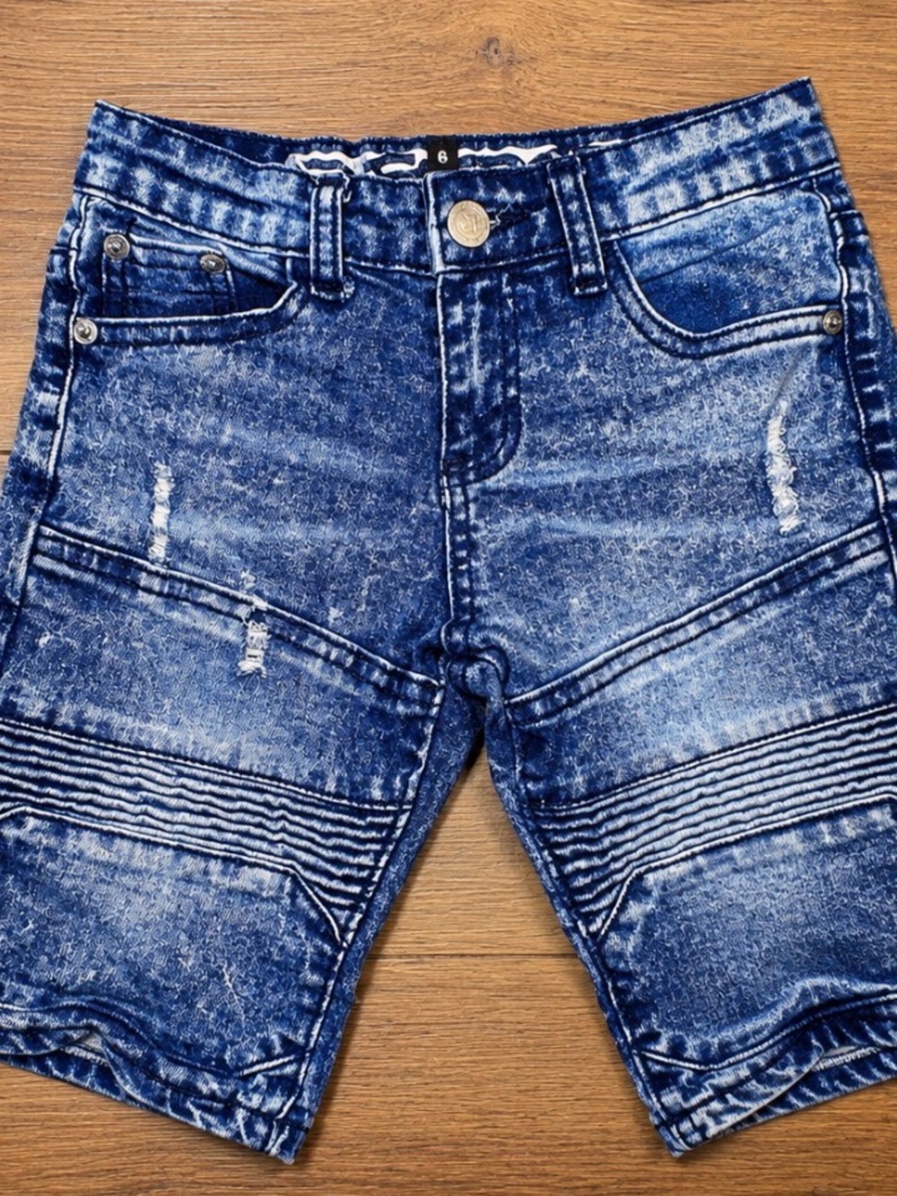 Bershka Acid-Wash Blue Denim‎ Shorts